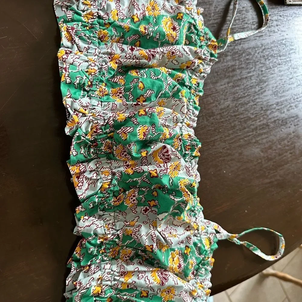 RHODE x Target whimsical Green floral spaghetti strap crop bra top S, L, M NWOT